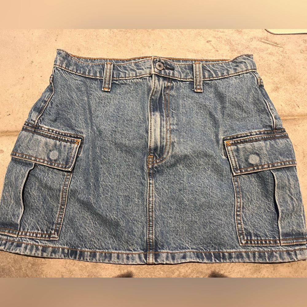 Abercrombie & Fitch Jean Cargo Skirt